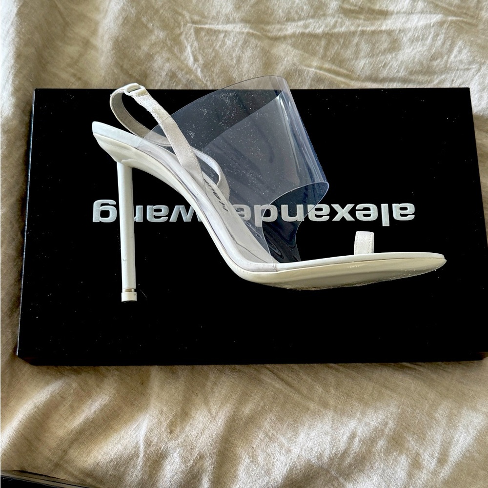 Alexander Wang Kaia White and Clear PVC Women's Heels